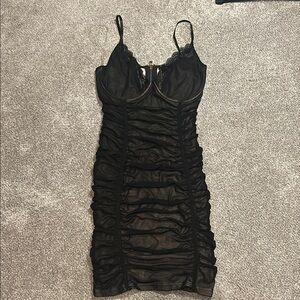 Fashion Nova Black Lace Slip Dress